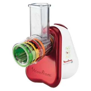 Moulinex DJ755G, Elektrische Reibe, Rot, Weiß, AC, 150 W, 230 V, 50 - 60 Hz - Rot, Weiß