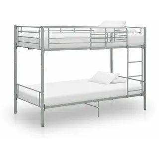 vidaXL Etagenbett 90 x 200 cm Metall grau