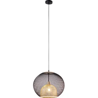 Kare-Design Hängeleuchte , Schwarz, Goldfarben , Metall , 45x120x45 cm , Lampen & Leuchten, Innenbeleuchtung, Hängeleuchten, Pendelleuchten
