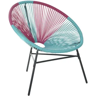 Beliani Rattanstuhl 76 x 85 x 76 cm mehrfarbig