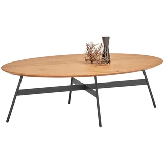 Venjakob Couchtisch , Anthrazit, Eichefarben , Holz, Metall , Wildeiche , furniert , oval , rund , 70x35x116 cm , Made in Germany, Dgm , Holzmöbel, Holztische, Wohnzimmertische Holz, Couchtische Holz