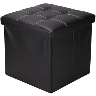 Mobili Rebecca FUßHOCKER Schwarz 30/30/30 cm , Textil , Quadratisch , 30x30x30 cm , Wohnzimmer, Sessel, Hocker & Hockerbänke, Sitzwürfel