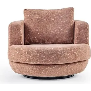 Einsitzer Modern Sessel Orange Wohnzimmer Dekorative Designer Luxus Textil - Orange