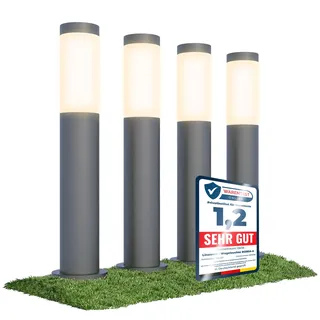 linovum BOSEA-A 4 Stück Wegeleuchten E27 Lampenfassung Outdoor Pollerleuchte - Wegbeleuchtung aus Edelstahl IP44 Höhe 50 cm
