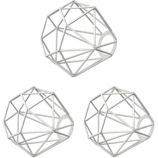 ledscom.de 3x Käfig-Lampenschirm, weiß, 160mm Ø