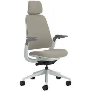 Steelcase Series 1 Ergonomischer Bürostuhl mit LiveBack Lumbalstütze, 4D-Armlehnen, anpassbarer Kopfstütze Trüffel