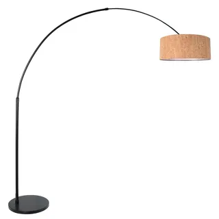 Stehlampe - schwarz - Sparkled Light - metall textil - bogenlampe - E27 - 4342ZW - Steinhauer - Schwarz
