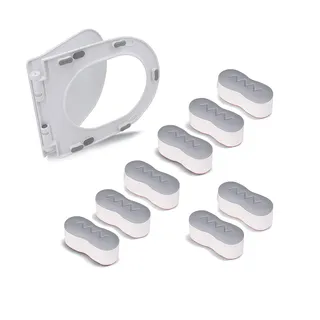 WC-Sitz-Stoßstangen, Universal-Abdeckung, Heber, Dichtung, WC-Deckel-Sitz-Puffer mit starkem Kleber für WC-Abdeckung, selbstklebend, Weiß, 4,5 x 1,7 x 2 cm, 8 Stück