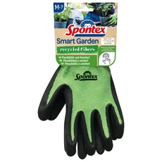 Spontex Smart Garden Gartenhandschuhe, Touchscreen kompatibel, aus recycelten PET-Flaschen, mit Nitrilbeschichtung, Größe M, 1 Paar