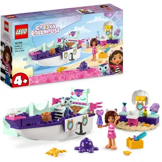 LEGO 10786 Gabby's Dollhouse Gabby & Meerkatze Schiff & Spa Boot Set mit Schönheitssalon, Puppenhaus mit Figuren und Zubehör, Spielset für Mädchen, Jungen, Kinder ab 4 Jahren