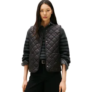 Tommy Hilfiger Damen Weste Padded Quilted Steppweste, Schwarz (Black), XXS