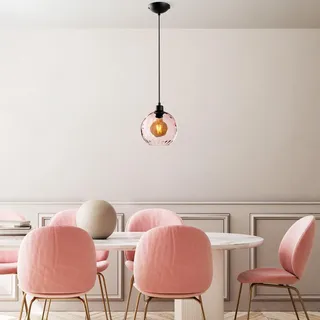 Opviq Elegant Pink Chandelier, Adjustable Height 40-120 cm, Metal Body, Ø20 cm Cap, Ø14 cm Base, 1 x E27 Socket, Perfect for Modern Decor | IP20