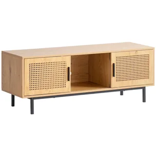 Livetastic Lowboard , Eichefarben , Metall , Wiener Geflecht , 120x46x40 cm , stehend , Wohnzimmer, TV Möbel, Lowboards, Lowboards stehend