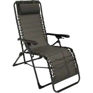 DEGAMO Relaxsessel NIZZA, Metall schwarz Bezug grau, stufenlos verstellbar - Grau
