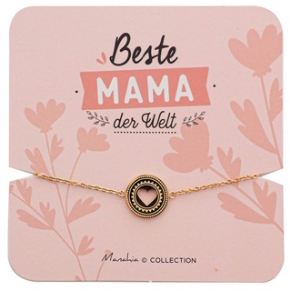 Manahia Armband Mama Herz Edelstahl - Beste Mama der Welt - Goldenes Armband, Geschenk für Mama, Geburt, zukünftige Mama, Anhänger für Mama, Muttertag, Armband Muttertag, Schmuck für Mutter