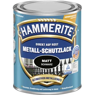Hammerite Metall-Schutzlack Schwarz matt 0,75 l