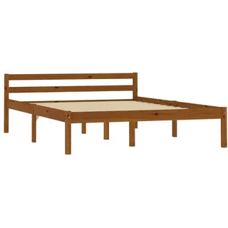 vidaXL Massivholzbett Honigbraun Kiefer 120x200 cm - Braun