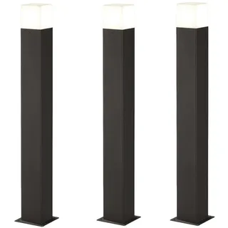 meine wunschleuchte LED Pollerleuchte in Anthrazit 80cm - 3er Set Wegeleuchten Terrassenbeleuchtung