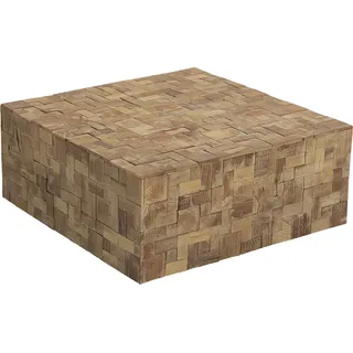 Beliani Couchtisch Teakholz Braun