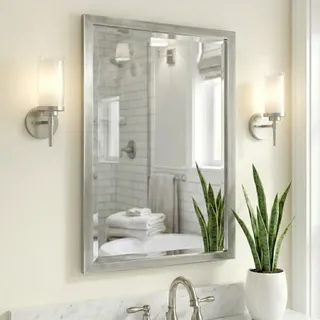 Head West 8020 Wandspiegel, Edelstahl, Silber, 30" L x 24" W