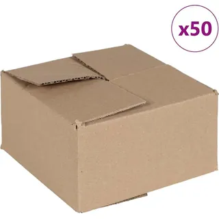 vidaXL Faltbox mit Speicher 50 pcs Braun 15 x 15 x 8 cm Karton - Braun