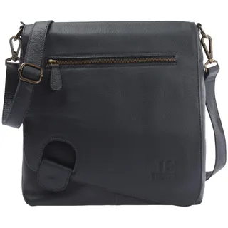 LECONI Umhängetasche Damen-Tasche Crossbag Leder Natur Schultertasche Vintage-Look Ledertasche Frauen + Herren Handtasche aus Echt-Leder 29x29x6cm navy LE3073-sof