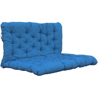 Ambiente Home Ambientehome Palettenauflage Palettenkissen inkl. Rückenteil Sitz/120x80, Rücken 120x60 türkis