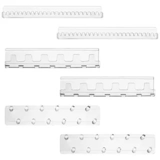 BELLE VOUS 6er Pack Schmuckaufbewahrung Wand Schmuck Halter aus Transparentem Acryl - Selbstklebende Haken & Stifte - Ketten Aufbewahrung Hängend Halter für Ringe, Armbänder & Ohrringe Aufbewahrung