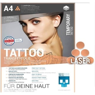 Skullpaper SKULLPAPER® temporäre Tattoo-Transferfolie FÜR DIE HAUT - SEHR GUT getestet - für Laserdrucker (A4-4 Blatt)