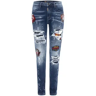 Cipo & Baxx Straight-Jeans "Cipo & Baxx Jeans DENIM" bequeme Jeans im angesagten Patchwork-Style, CD643, blau