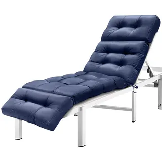 Outdoor Sitzkissen für Sonnenliegen- Wasserdichtes Gartenkissen mit zerkleinertem Schaumstoff, verstellbaren Haltegurten- Sitzauflage Sonnenliegen, Balkonmöbel und Poolbereich (Marineblau)