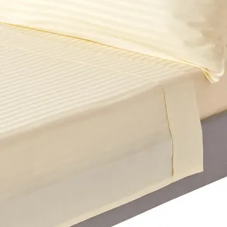 Homescapes Damast-Bettlaken ohne Gummizug, 100% Ägyptische Baumwolle , Textil , Gestreift , Rechteckig , 240x275 cm , Oeko-Tex® , Heimtextilien, Bettwäsche & Leintücher, Leintücher, Bettlaken