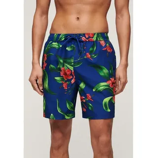 Superdry Hawaiian Print 17 ́ ́ Badeshorts - Hibiscus Royal Blue - XL