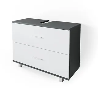 Vicco Waschbeckenunterschrank Vicco Ilias Anthrazit/Weiß 80 x 60.8 cm, Model 34587 - Weiß, Dunkelgrau