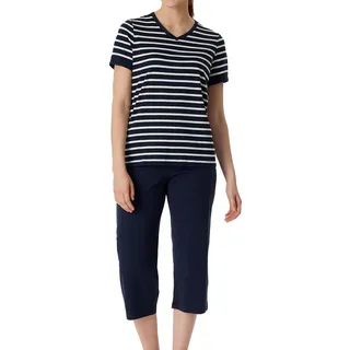 SCHIESSER Damen Casual Essentials Pyjamaset, Nachtblau_181254, 42 EU
