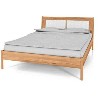 byoak Bett MIT Rattankopfteil INA 100x220 Kernbuche , Holz , 100x220 cm , Schlafzimmer, Betten