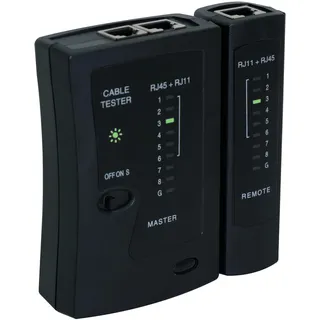 BIGtec Netzwerktester Kabeltester Netzwerk RJ45 RJ11 RJ12 Tester CAT6 CAT7 CAT8 Ethernet LAN Kabel Prüfgerät Patchkabel Netzwerkkabel Leitungstester inkl. Schutztasche