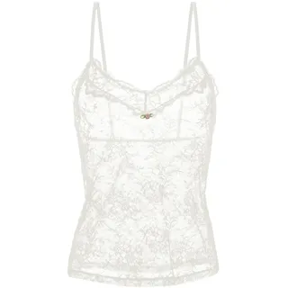 Unterhemd DORINA "Origins", Damen, Gr. S, N-Gr, beige (ivory), Spitze, Obermaterial: 85% Polyamid, 15% Elasthan, körpernah, V-Ausschnitt, Unterhemden Unterhemd, durchgehende Spitze mit Spitzenbesatz