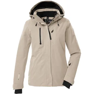 KILLTEC Damen Skijacke/Funktionsjacke mit abzippbarer Kapuze und Schneefang KSW 35 WMN SKI JCKT, hell taupe, 40, 43419-000