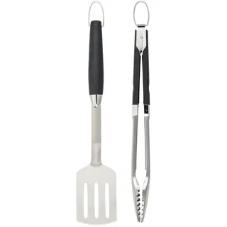 WENKO Grillbesteck-Set »BBQ«, (Set, 2 tlg.), Pfannenwender & Grillzange, hitzebeständig, rostfreier Edelstahl, silberfarben