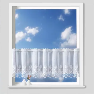 WECKBRODT Scheibengardine nach Maß »Fiorella« Stangendurchzug 1 Stk. tlg. Bistro, Gardine, Store, nach Maß, weiß