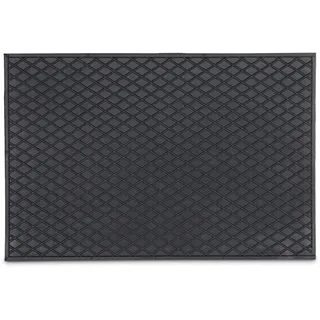 Relaxdays Gummi Fußmatte 60 x 40 cm Fußabtreter aus 100% Gummimaterial mit Anti-Rutsch-Funktion Schmutzfangmatte zum Füße Abtreten Outdoor Gummimatte als Schmutzmatte und Tür Eingangsmatte, schwarz