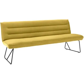 Dieter Knoll Sitzbank , Gelb, Schwarz , Metall, Textil , 178x89x68 cm , Fußauswahl, Lederauswahl, Stoffauswahl, mit Rückenlehne, in verschiedenen Größen erhältlich , Esszimmer, Bänke, Sitzbänke, Sitzbänke mit Lehne