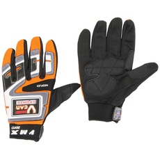 Protectwear MX01-OR-XS Crosshandschuhe, Downhillhandschuhe, BMX-Handschuhe aus Reißfestem Textil mit Kunstoffaufsätzen, Größe XS, Orange/Schwarz/Weiß