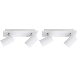 Trio Leuchten Balken in Metall weiß, Spotbalken 2-flammig, exklusiv 2xGU10, Länge: 30 cm 802400201 (Packung mit 2)