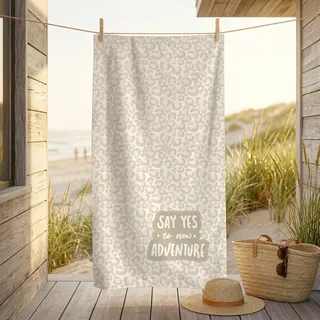 MTOnlinehandel Strandtuch XXL 100x200 cm – Weiches & Saugfähiges Badetuch im Leoparden-Design – Baumwolle & Mikrofaser Mix – Schnelltrocknend – Perfekt für Wellness, Strand, Pool- Geschenk