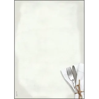 Sigel DP125 Motiv-Papier Menü Speisen im Gastro-Look 90 g, DIN A4, 50 Blatt, Speisekarten-Motiv, aus nachhaltigem Papier