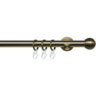 Gardinenstange LIEDECO "Stilgarnitur 20 mm Blues Kugel" Gr. 7, gold (messingfarben, antikgoldfarben), L:240cm Ø:20mm, Eisen, Gardinenstangen, Gardinenstange, Gardinenstange Komplett