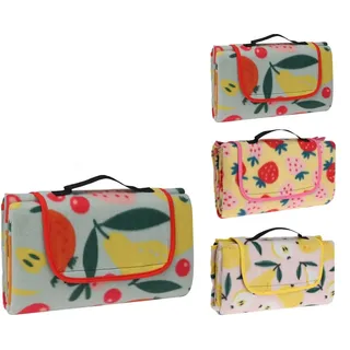 Picknickdecke Obstdesign Fleece Wasserfest 130 cm x 150 cm Design-Auswahl