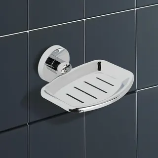 IPEA Selbstklebende Seifenschale aus Metall – Kein Bohren erforderlich – Modernes Design – Seifenhalter für die Wand zum Kleben im Badezimmer, Dusche, Küche, Haus – Seifen- oder Schwammhalter